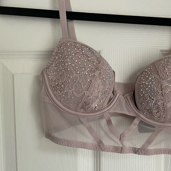 LaSenza Pink Rhinestone Mesh Bra - Picture 5 of 9
